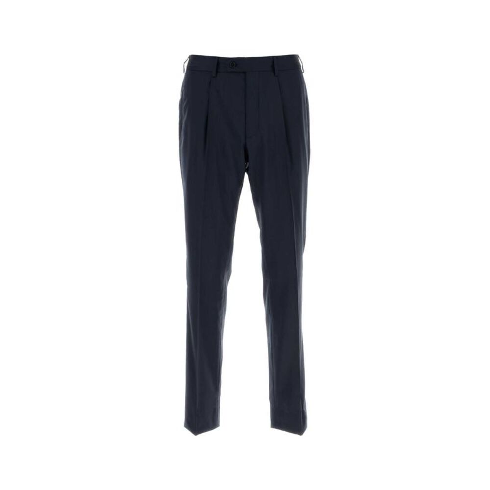 Brioni Men Navy Blue Stretch Wool Pant